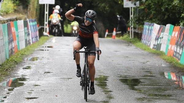 The Dutch rider celebrates an excellent stage win PIC: Lorraine O'Sullivan
