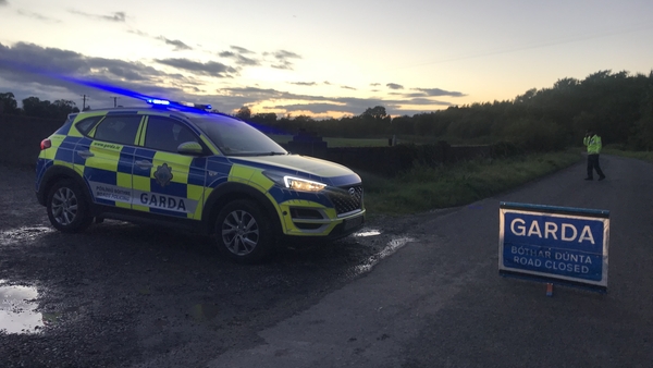 Garda vehicle at the scene of the car fire in Multyfarnham, Co Westmeath