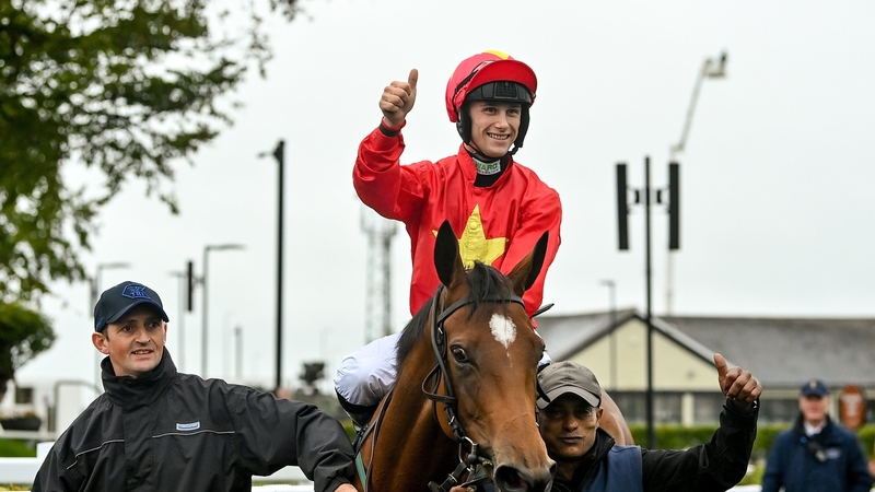 ockey Jason Hart celebrates on Highfield Princess after winning the Al Basti Equiworld Dubai Flying Five Stakes