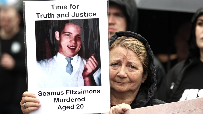 Remembering a relative at the Time for Truth rally in Belfast today