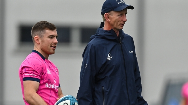 Leo Cullen with Luke McGrath during training on Monday