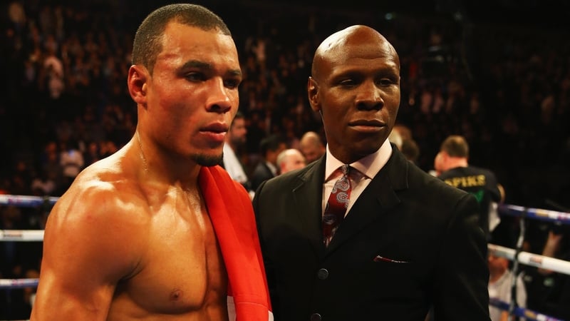 Chris Eubank Jnr (L) with his father