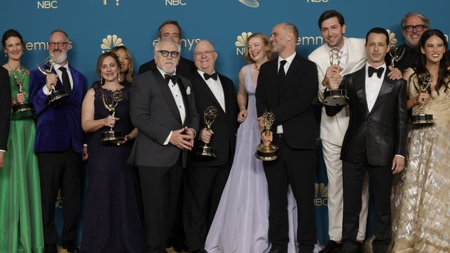 The cast and crew of Succession thrilled with their Outstanding Drama Series gong