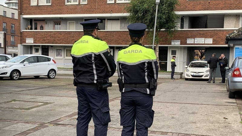 Gardaí at the scene in the north inner city