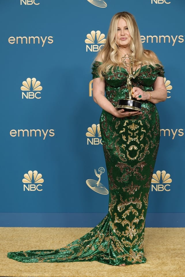 Jennifer Coolidge winner of the Outstanding Supporting Actress in a Limited or Anthology Series or Movie award for The White Lotus