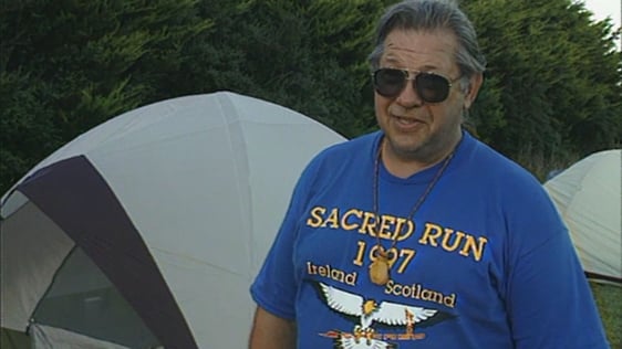 Native American Gene Hancock on the Sacred Run, 1997.