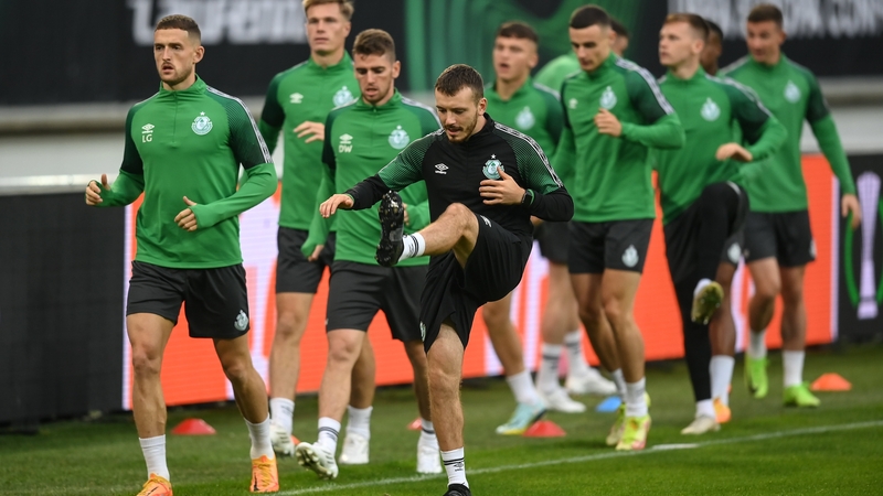 Shamrock Rovers training at the KAA Gent Stadium on Wednesday