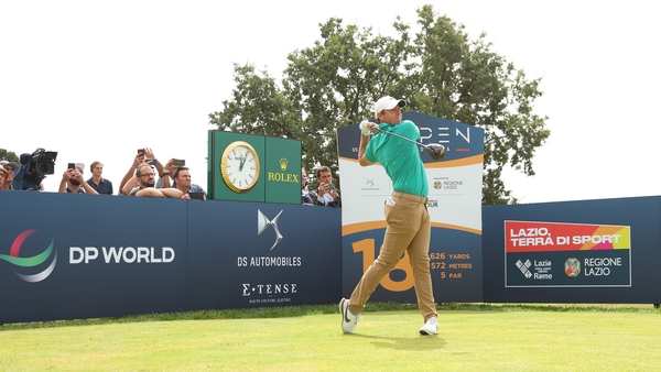 McIlroy teeing off at the 18th
