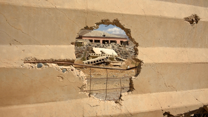 A view of the settlement of Sotk, which is said was hit by Azeri shelling during recent border clashes