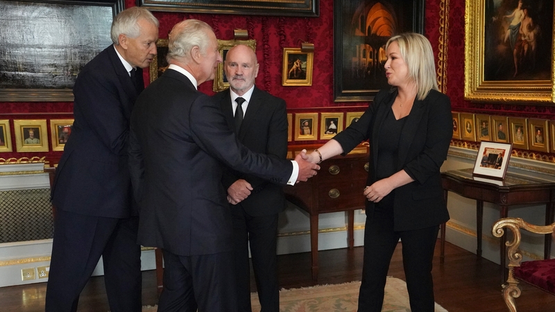 Britain's King Charles and Sinn Féin's Michelle O'Neill