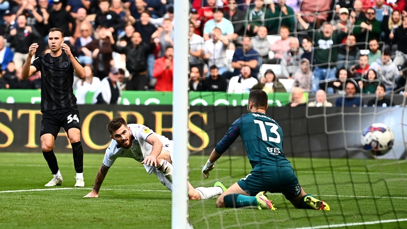 Ryan Manning opens the scoring for Swansea against Hull