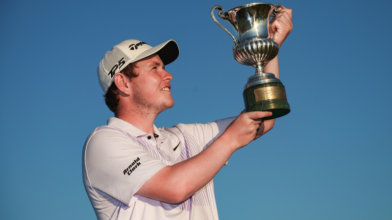 Robert MacIntyre celebrates his victory in the Italian Open