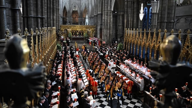 Westminster Abbey, the cathedral that has seen royal weddings and coronations, seen here during the queen's funeral (Ben Stansall/WPA/Getty)