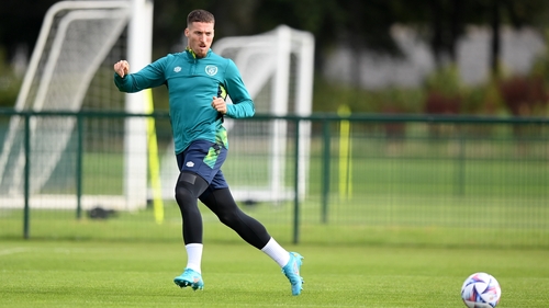 Matt Doherty training with the squad in Dublin ahead of the trip to Glasgow