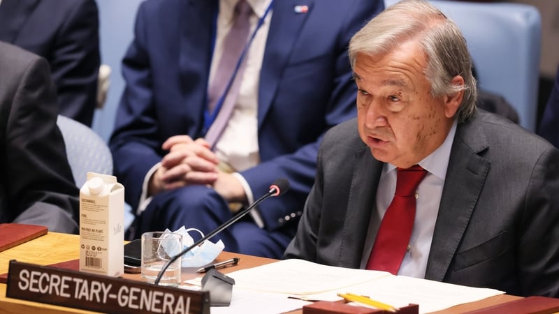 Antonio Guterres said gender equality 'is growing more distant'
