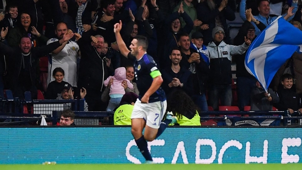 John McGinn celebrates his goal against Ukraine on Wednesday night