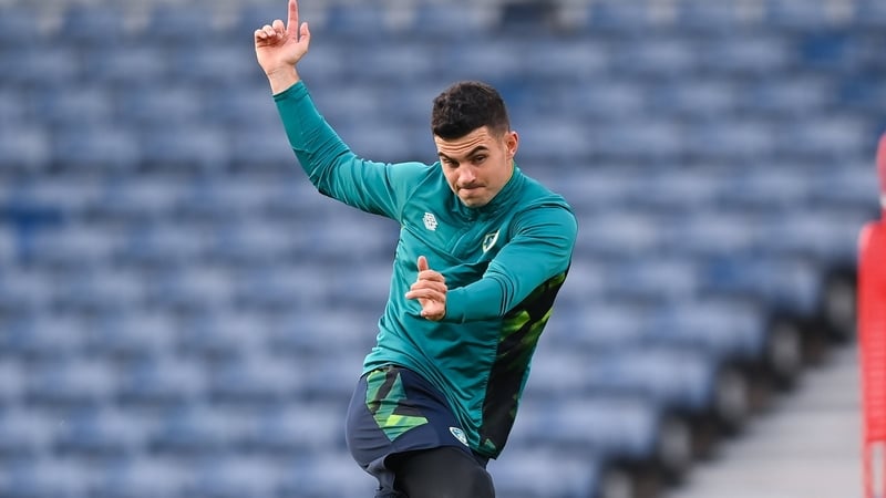 John Egan training at Hampden Park on Friday