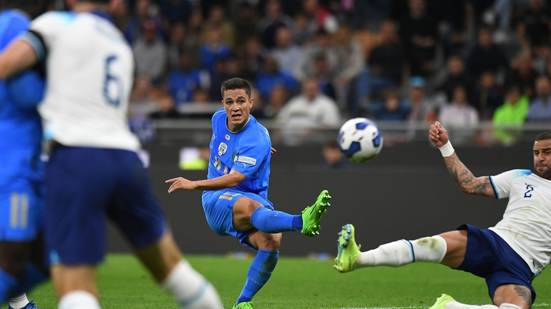 Giacomo Raspadori fires in the winning goal