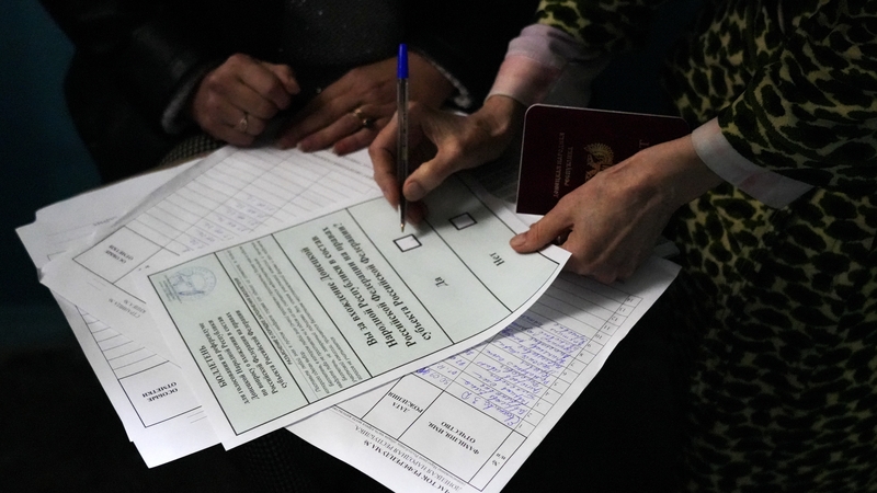 Kremlin-installed authorities in the four Ukrainian regions under Russian control yesterday claimed victory in the votes