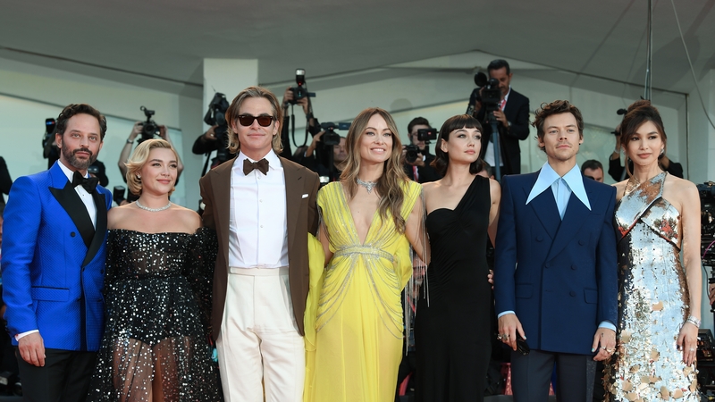 Nick Kroll, Florence Pugh, Chris Pine, Olivia Wilde, Sydney Chandle, Harry Styles and Gemma Chan