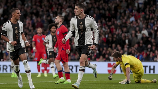 Kai Havertz celebrates after scoring Germany's late leveller