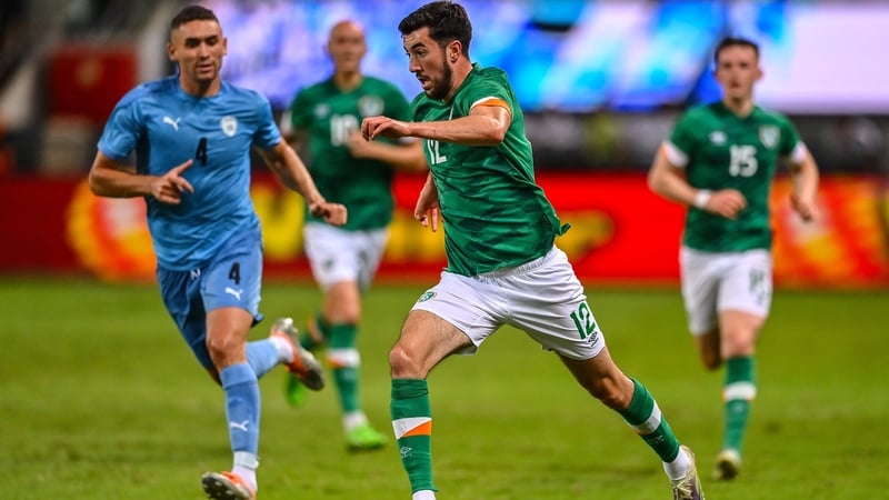 Finn Azaz in action for the Ireland Under-21s against Israel