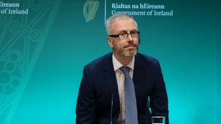 Minister for Children Roderic O'Gorman at a post-Budget press conference today (pic: RollingNews.ie)