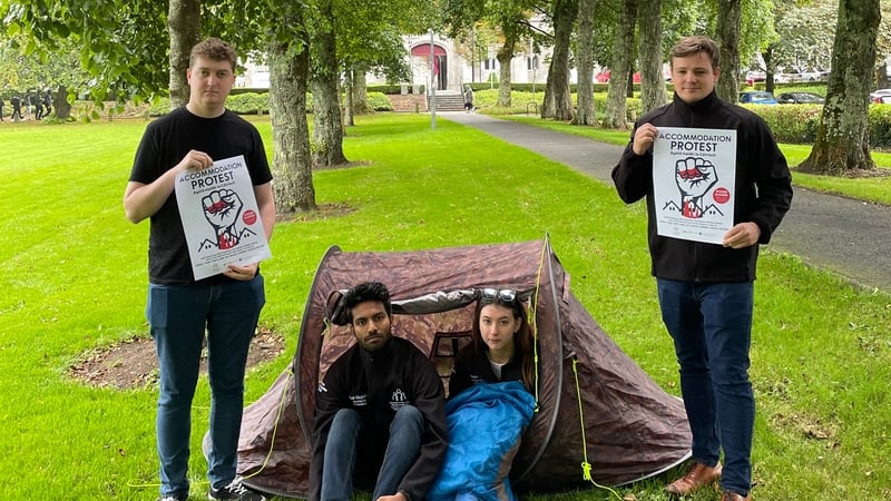 The demonstration is beginning on campus before travelling to Eyre Square