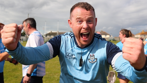 Adrian O'Sullivan celebrates Dublin's championship win over Waterford in July