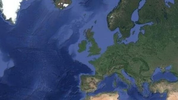 A number of undersea cables run to and from Ireland across the Atlantic ocean (Credit: Google Maps)