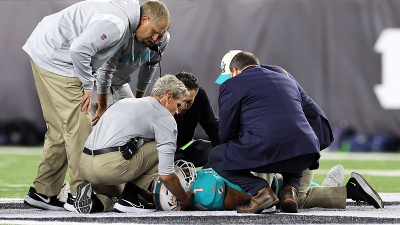 Tua Tagovailoa was assessed on the field before leaving on a stretcher