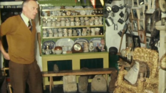 Publican Pat Cassidy with his collection of folk artefacts in the Corner Bar Lisnaskea, County Ferm…