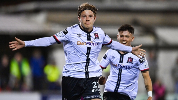 Dundalk's Runar Hauge celebrates scoring the opening goal of the game