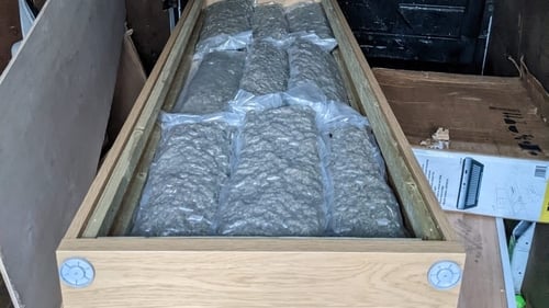 The drugs were found concealed inside a wardrobe (Image: PSNI)
