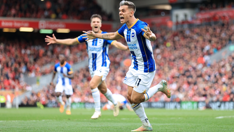 Leandro Trossard hit Liverpool for three