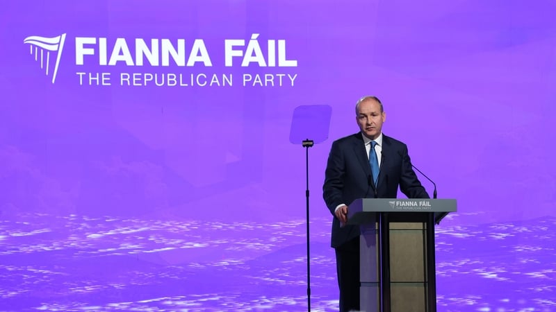 Taoiseach Micheál Martin speaking at the Ard Fheis this evening (Pic: Rolling News)
