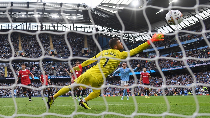 Phil Foden completes his hat-trick against Manchester United in a thumping 6-3 derby win