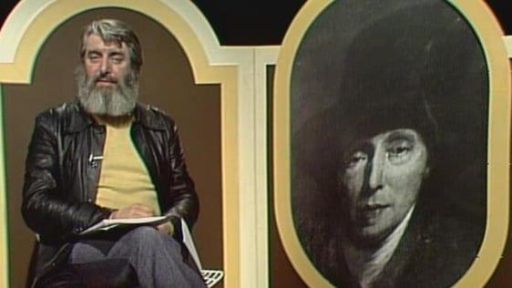 Ronnie Drew on the set of 'Irish Men and Irish Women' (1977)
