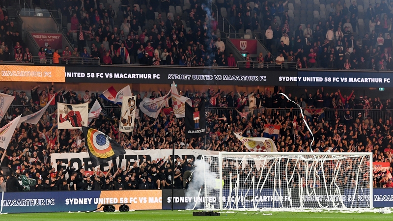 Sydney United fans during the Australia Cup final