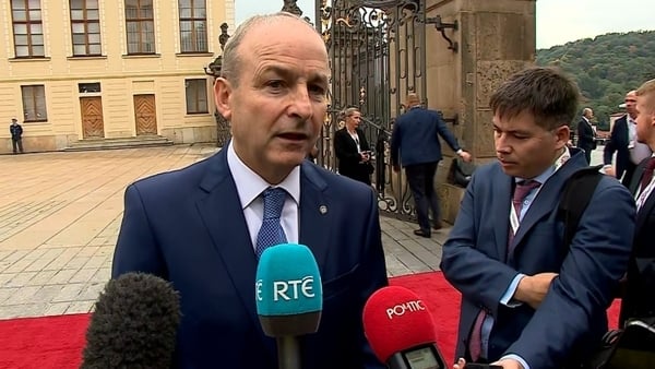 Micheál Martin was speaking in Prague