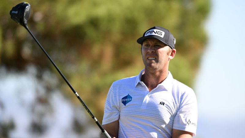 Seamus Power playing his shot from the 16th tee during the first round