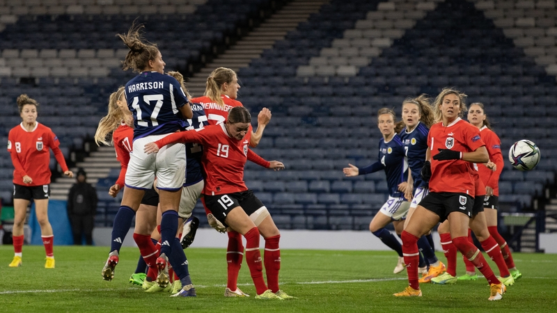 Abi Harrison heads home Scotland's winner
