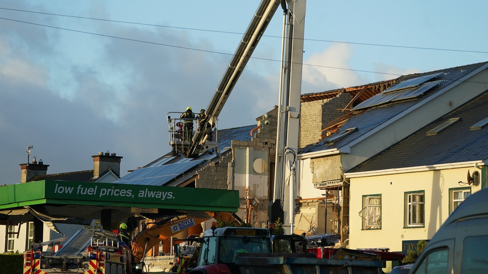 Emergency services working in Creeslough (Brian Lawless/PA)