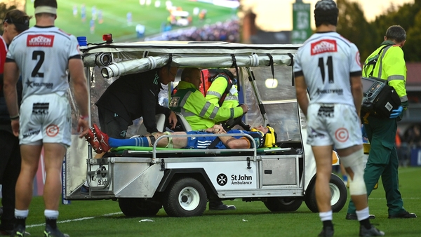 Ryan Baird suffered the injury in the 50th minute