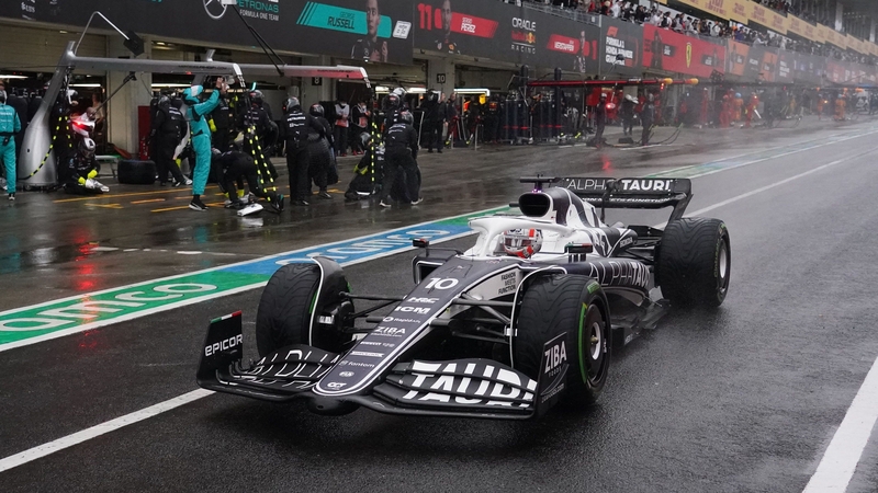 Pierre Gasly was close to an accident when a crane was sent out a wet Japanese Grand Prix