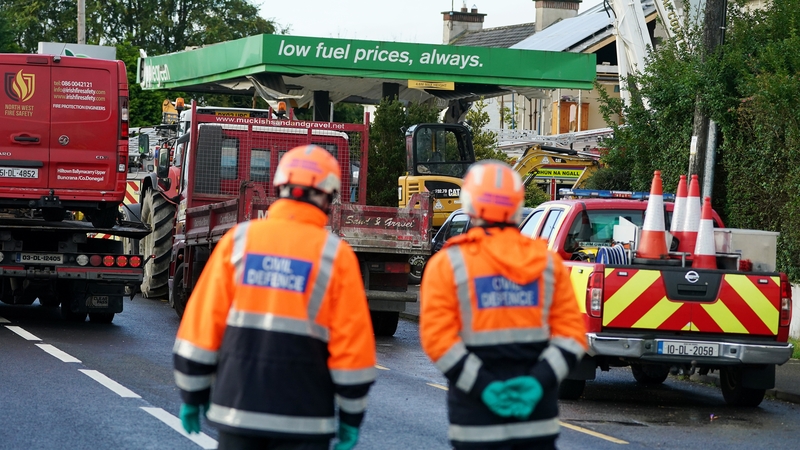 Emergency personnel at the scene of the explosion in October
