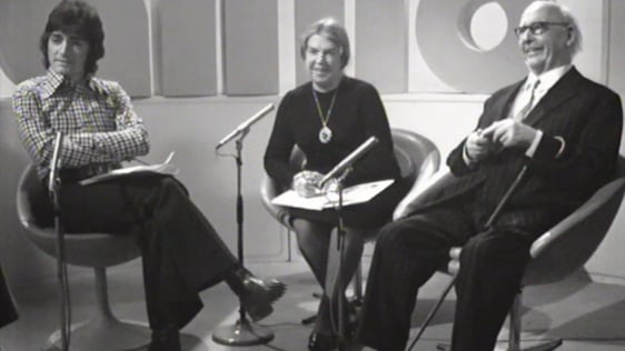 Jimmy Greeley, Mary Lavin And Edward Ardizzone on the set of 'Aillio' in 1972.
