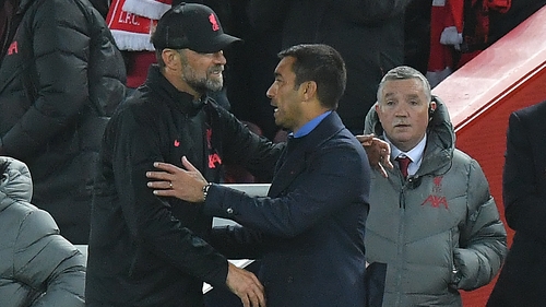 Van Bronckhorst and Klopp an Anfield