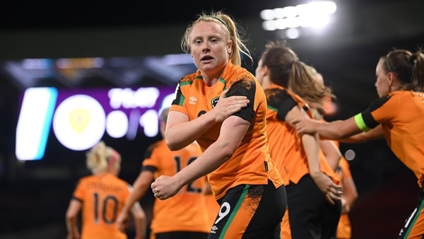 Amber Barrett after opening the scoring for Ireland