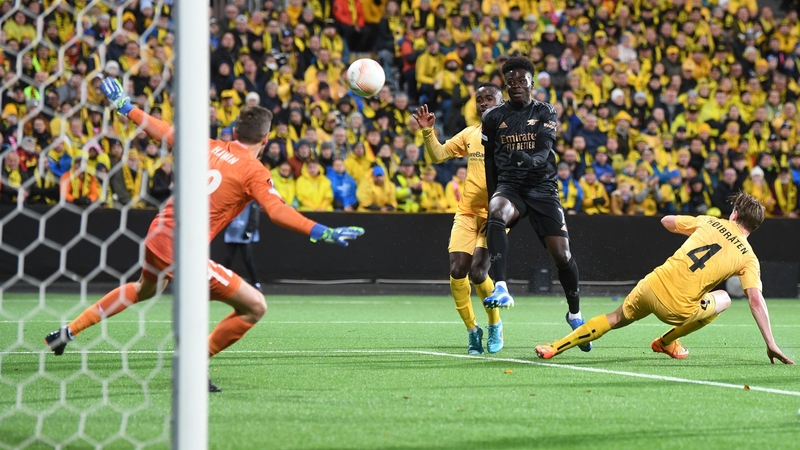 Bukayo Saka scores for Arsenal